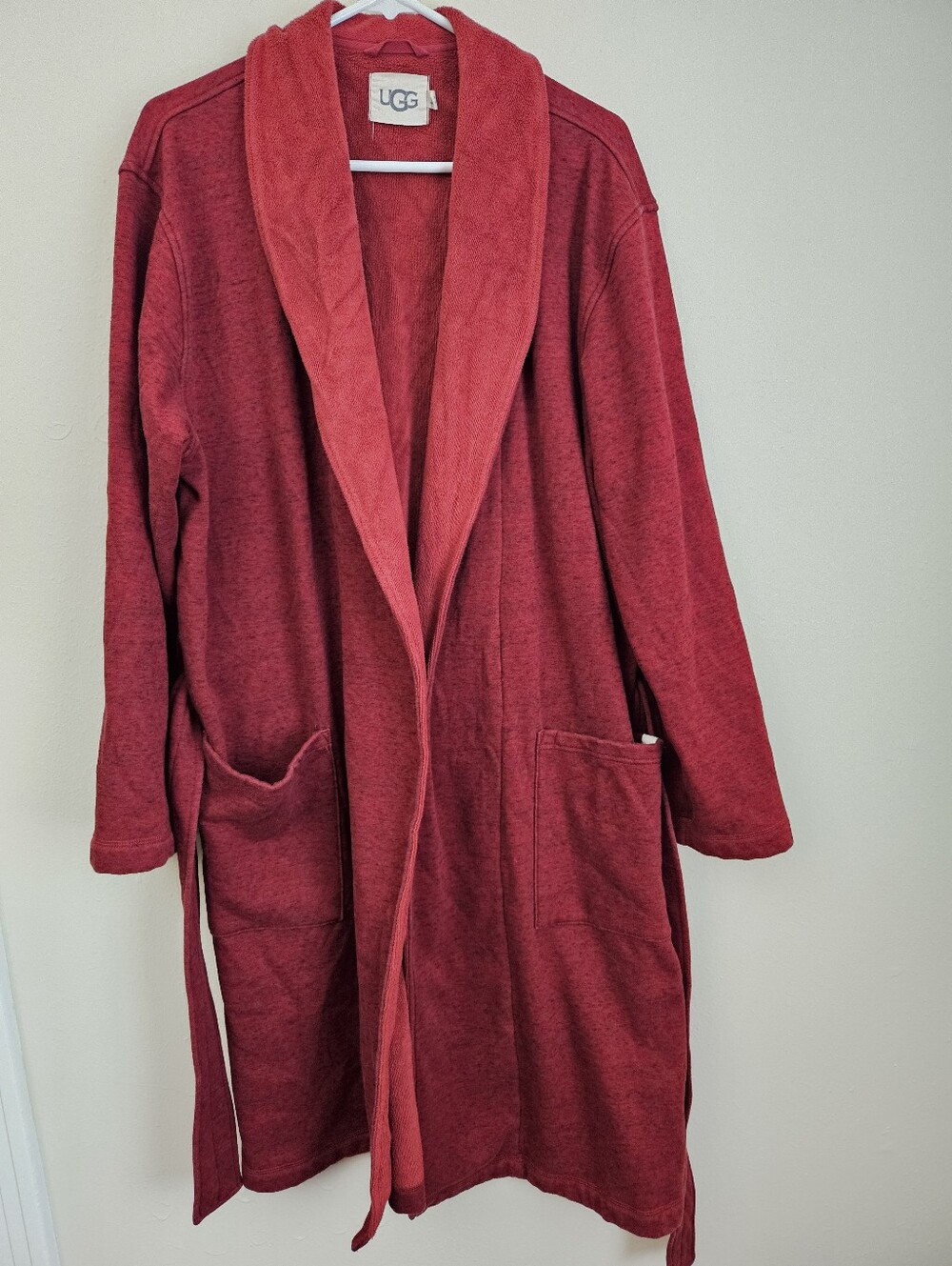 UGG Men's Robinson Fleece Robe - Dark Cherry Heather.   (Unisex style)